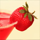 Refreshing Sugar Sweet Red Strawberry Martini Drink