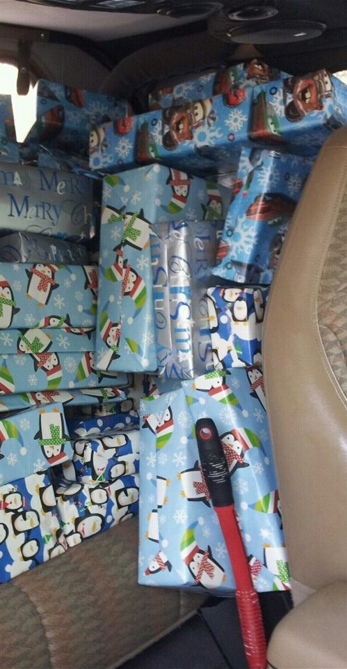 Presents packed into the car