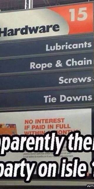 party on aisle 15