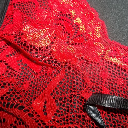 Double Spaghetti Strap Red Teddy-lace