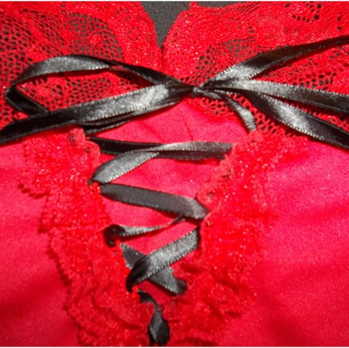 Double Spaghetti Strap Red Teddy-ties