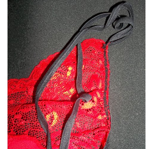 Double Spaghetti Strap Red Teddy- straps