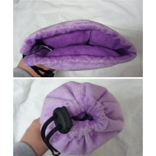 Purple Padded Pouch Open and Closed