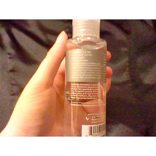 V Silicone Lubricant – lubricant back of bottle info
