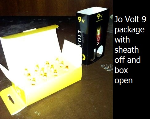 Jo Volt 9 package with sheath off and box open