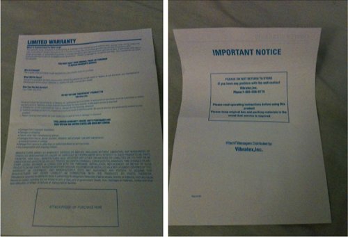Hitachi Magic Wand Warranty