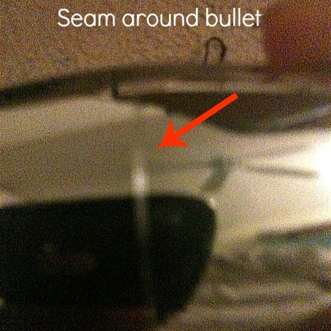 Seam around bullet