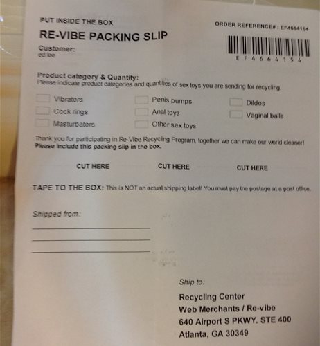 packing and return shipping label