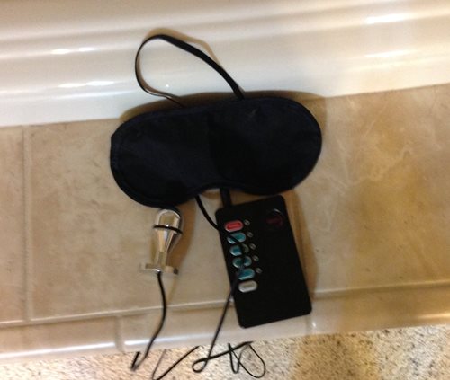 blindfold and plug for some bdsm play
