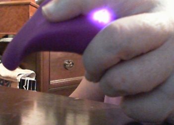 held toy with power on