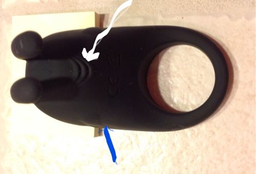 White line shows ridges, blue is the charging port
