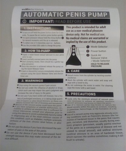 Pump Instructions (Front)