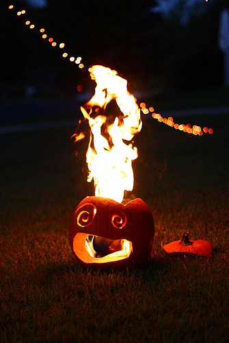 Flaming Pumpkins!