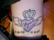 The inside of my right wrist, in memorial of a friend who was killed