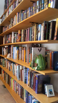 One wall of books