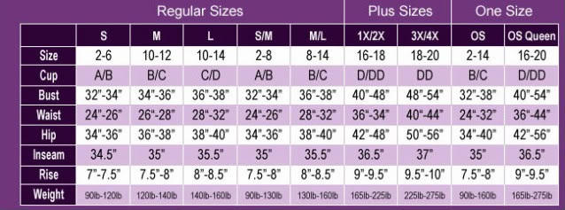 Magic Silk&#39;s Sizing Chart