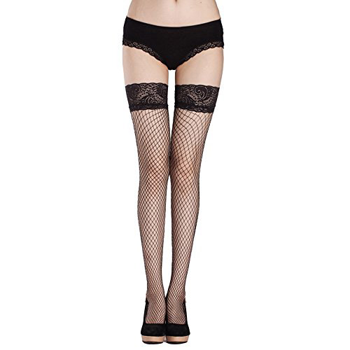 Product: Lace top diamond net stockings
