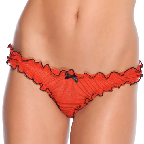 Product: Mesh panty with satin bow