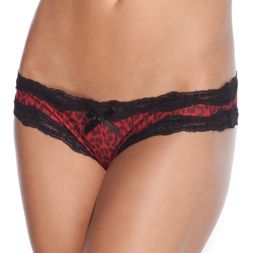 Product: Red leopard crotchless panty
