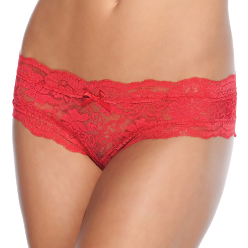 Product: Red lace crotchless panty
