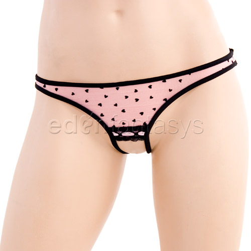 Product: Heart mesh crotchless panty