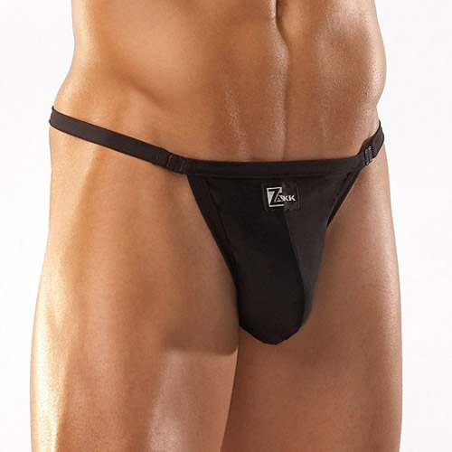 Product: Black thong with clasps