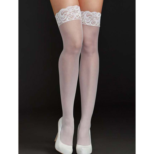 Product: White nights lace top stocking