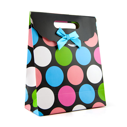 Product: Multi-color polka dot gift tote medium