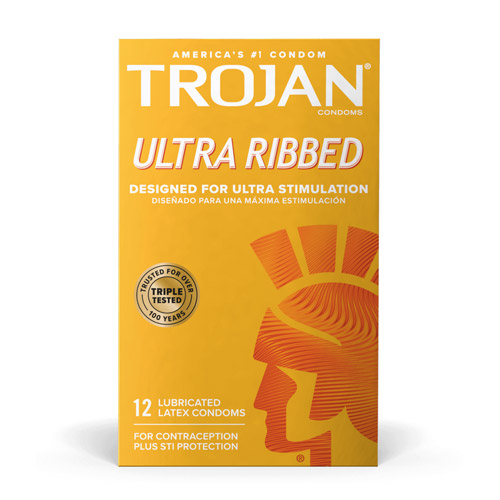 Product: Trojan ultra ribbed lubricated condoms