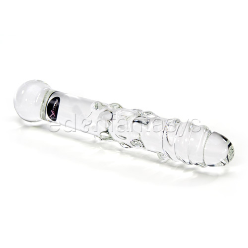 Product: Clear spiral glass dildo with bumps probe