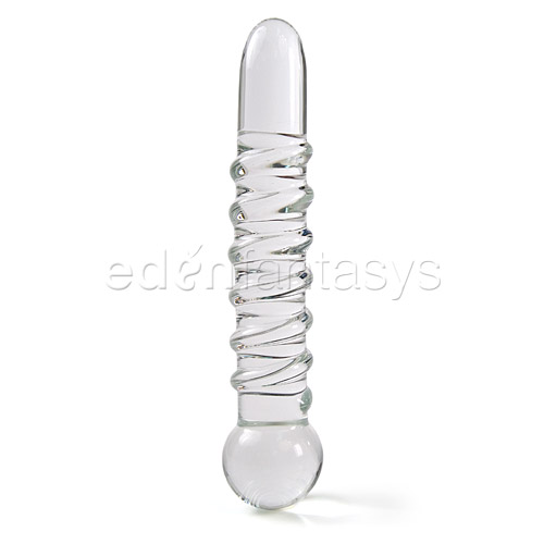 Product: Swirl rib glass dildo probe