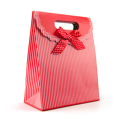Product: Red tote with stripes small