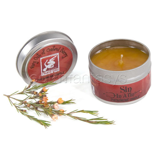 Product: Sin in a tin candle