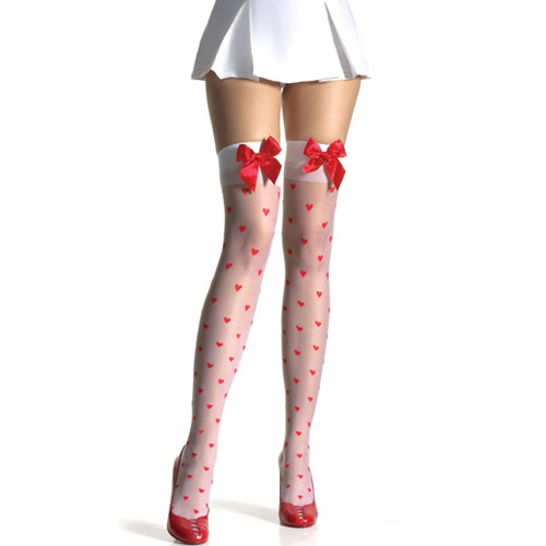 Product: Woven hearts stockings with bows