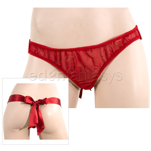 Product: Silk thong with satin bow