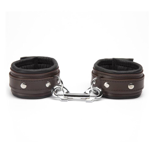 Product: Black leather ankle cuffs