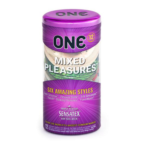 Product: Mixed pleasures condom 12 pack