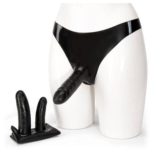 Product: Latex triple penetrator dildo pants