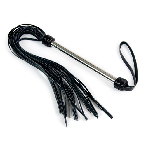 Product: Calf leather flogger with metal handle