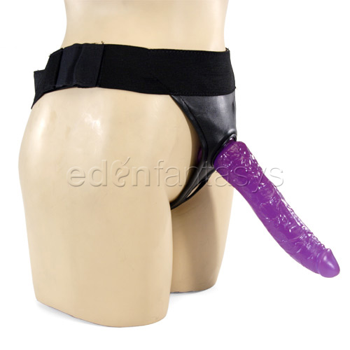 Product: Leather crotchless strap on with dildo