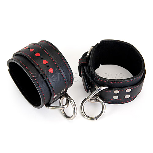 Product: Hearts leather wrist cuffs