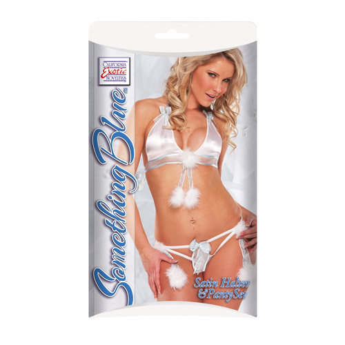 Product: Something blue satin halter and panty set