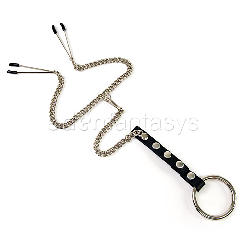 Product: Y-Style nipple clamps and cock ring chain