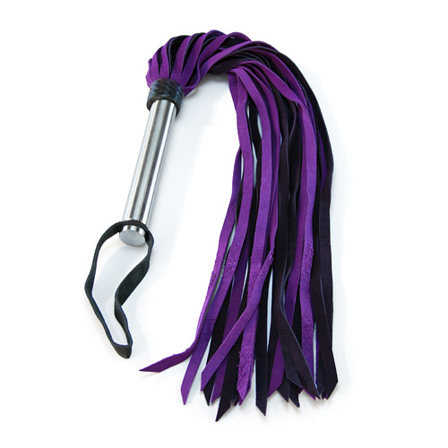 Product: Suede 20" flogger with metal handle assorted colors