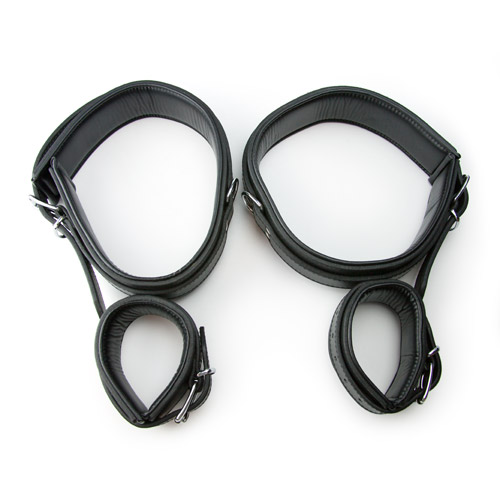 Product: Heavy duty leather wrist to thigh restraints