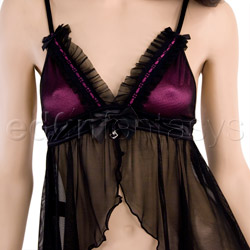 Lycra babydoll set with mesh overlay View #4