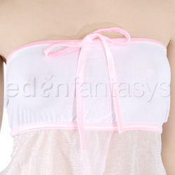 Sheer and opaque strapless babydoll View #2