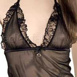 Stretch lace chemise and g-string View #4