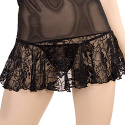 Stretch lace chemise and g-string View #5