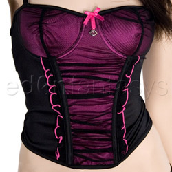 Mesh ruffled bustier with g-string View #2